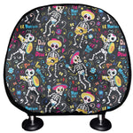 Day Of The Dead Mariachi Skeletons Print Car Headrest Covers