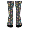 Day Of The Dead Mariachi Skeletons Print Crew Socks