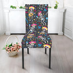 Day Of The Dead Mariachi Skeletons Print Dining Chair Slipcover