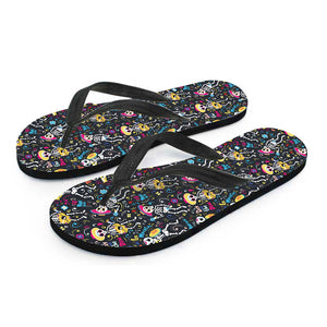 Day Of The Dead Mariachi Skeletons Print Flip Flops