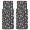 Day Of The Dead Mariachi Skeletons Print Front and Back Car Floor Mats
