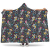 Day Of The Dead Mariachi Skeletons Print Hooded Blanket