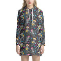 Day Of The Dead Mariachi Skeletons Print Pullover Hoodie Dress