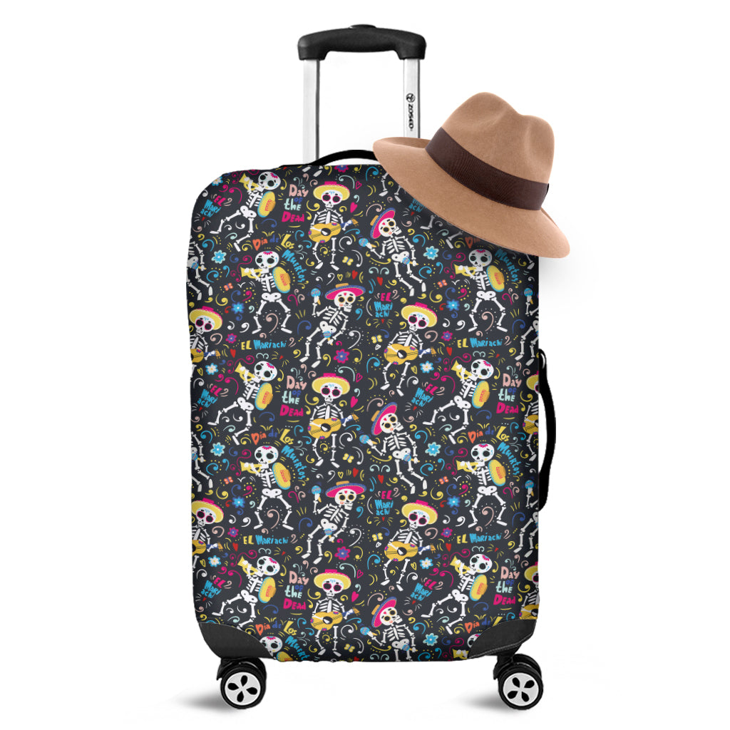 Day Of The Dead Mariachi Skeletons Print Luggage Cover