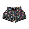 Day Of The Dead Mariachi Skeletons Print Muay Thai Boxing Shorts