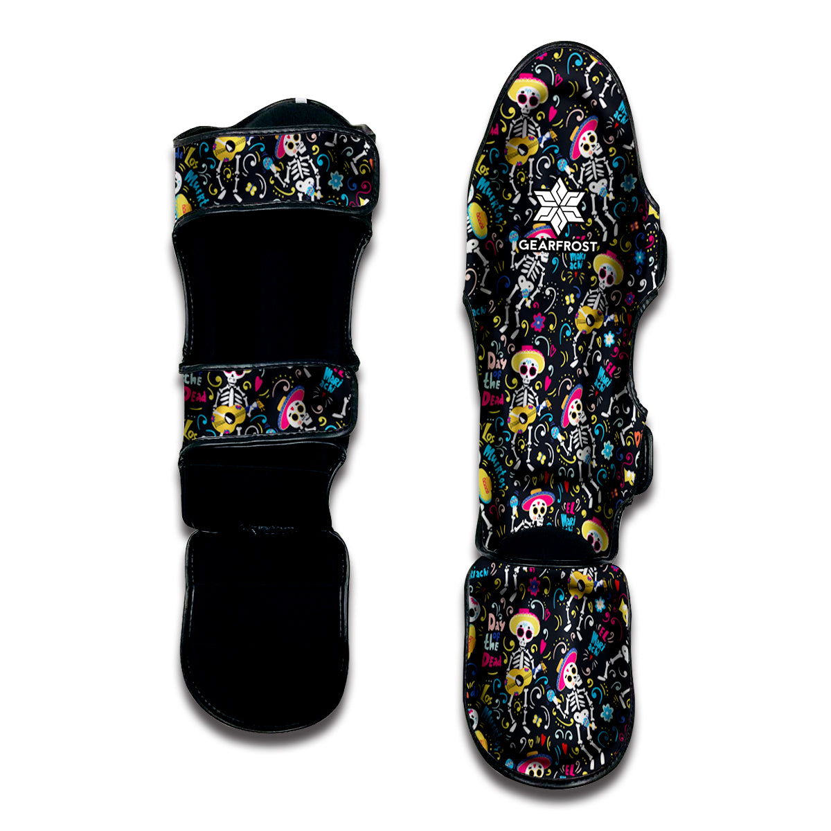 Day Of The Dead Mariachi Skeletons Print Muay Thai Shin Guard
