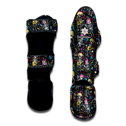 Day Of The Dead Mariachi Skeletons Print Muay Thai Shin Guard
