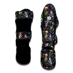Day Of The Dead Mariachi Skeletons Print Muay Thai Shin Guard