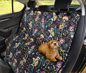 Day Of The Dead Mariachi Skeletons Print Pet Car Back Seat Cover