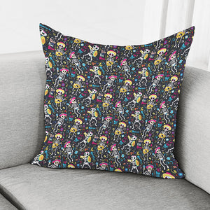 Day Of The Dead Mariachi Skeletons Print Pillow Cover