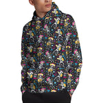 Day Of The Dead Mariachi Skeletons Print Pullover Hoodie