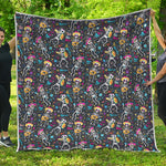 Day Of The Dead Mariachi Skeletons Print Quilt