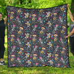 Day Of The Dead Mariachi Skeletons Print Quilt