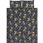 Day Of The Dead Mariachi Skeletons Print Quilt Bed Set