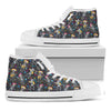Day Of The Dead Mariachi Skeletons Print White High Top Shoes