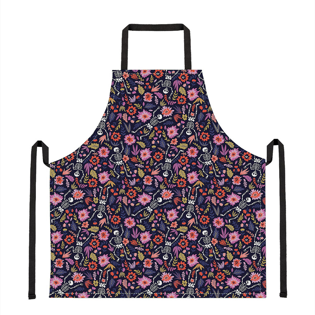 Day Of The Dead Skeleton Pattern Print Apron