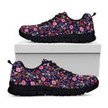 Day Of The Dead Skeleton Pattern Print Black Running Shoes