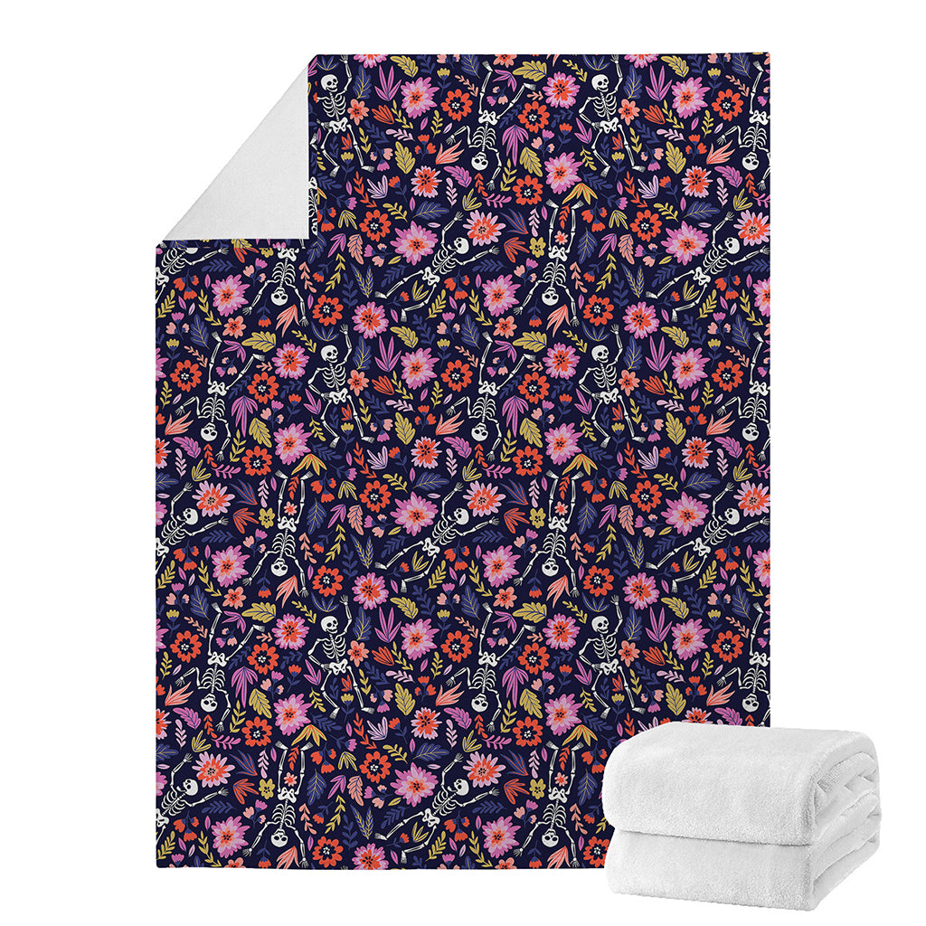 Day Of The Dead Skeleton Pattern Print Blanket