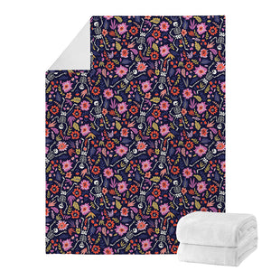 Day Of The Dead Skeleton Pattern Print Blanket