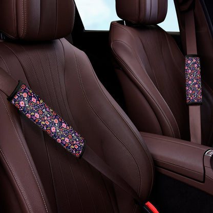 Day Of The Dead Skeleton Pattern Print Car Seat Belt Covers