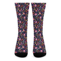 Day Of The Dead Skeleton Pattern Print Crew Socks