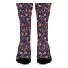 Day Of The Dead Skeleton Pattern Print Crew Socks