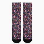 Day Of The Dead Skeleton Pattern Print Crew Socks