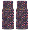 Day Of The Dead Skeleton Pattern Print Front and Back Car Floor Mats
