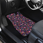 Day Of The Dead Skeleton Pattern Print Front Car Floor Mats