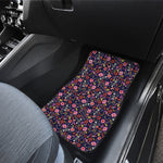 Day Of The Dead Skeleton Pattern Print Front Car Floor Mats