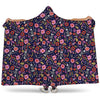 Day Of The Dead Skeleton Pattern Print Hooded Blanket