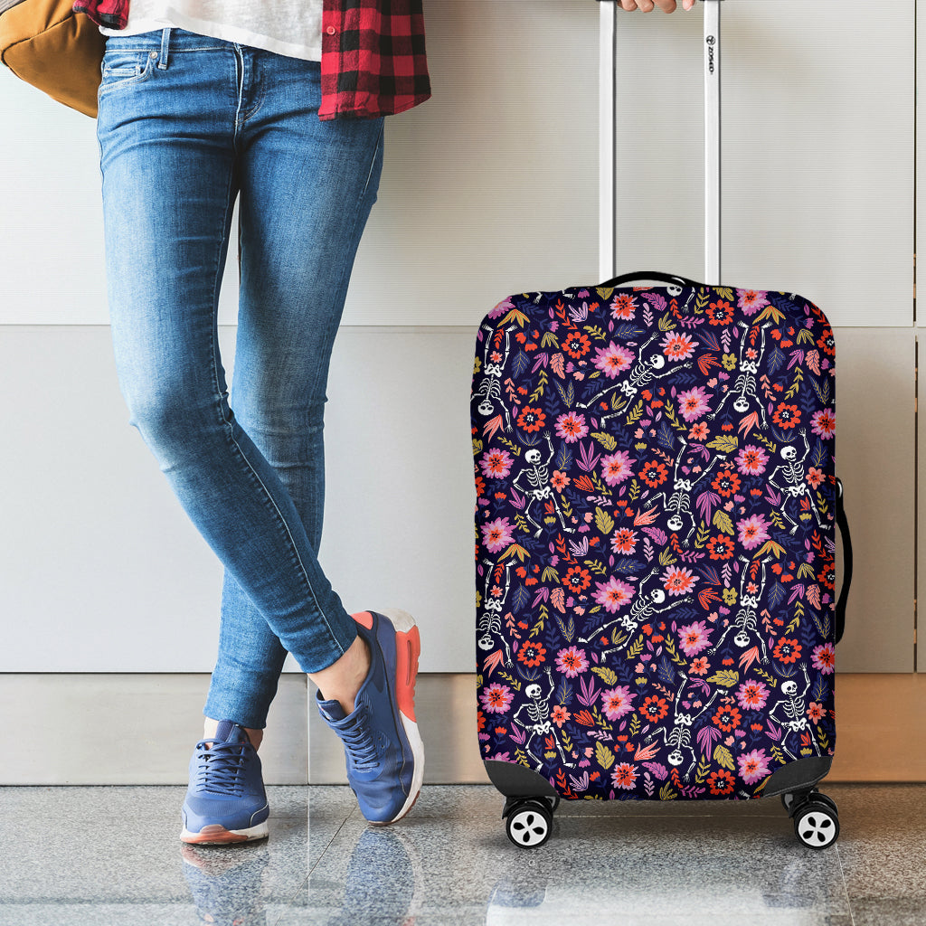 Day Of The Dead Skeleton Pattern Print Luggage Cover