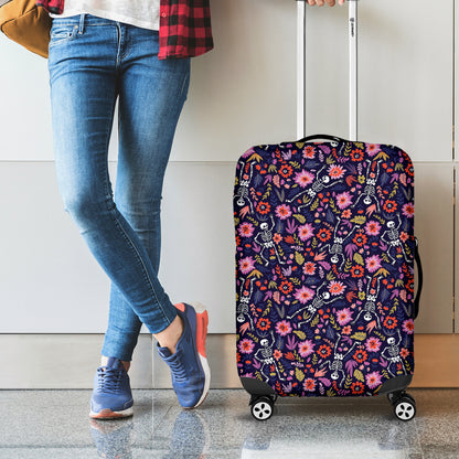 Day Of The Dead Skeleton Pattern Print Luggage Cover