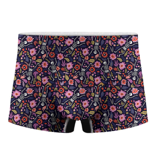 Day Of The Dead Skeleton Pattern Print Men's Boxer Briefs
