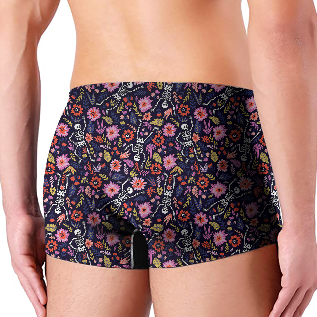 Day Of The Dead Skeleton Pattern Print Men's Boxer Briefs