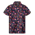 Day Of The Dead Skeleton Pattern Print Men's Short Sleeve Shirt