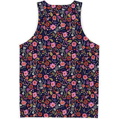 Day Of The Dead Skeleton Pattern Print Men's Tank Top
