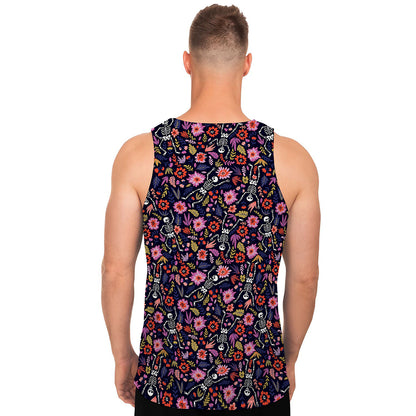 Day Of The Dead Skeleton Pattern Print Men's Tank Top