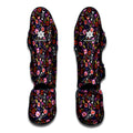 Day Of The Dead Skeleton Pattern Print Muay Thai Shin Guards