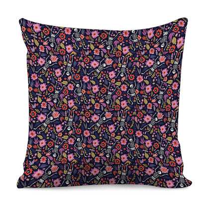 Day Of The Dead Skeleton Pattern Print Pillow Cover