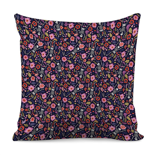 Day Of The Dead Skeleton Pattern Print Pillow Cover