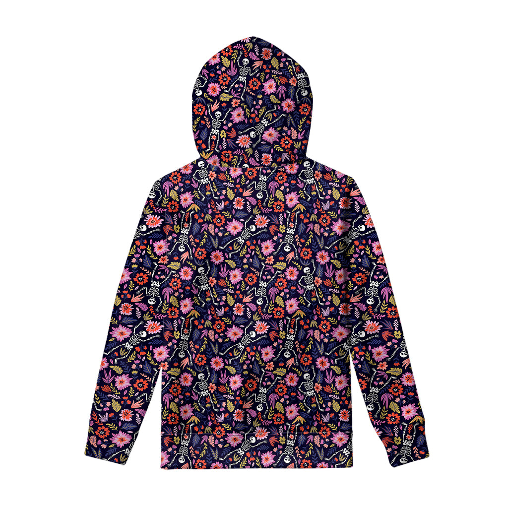 Day Of The Dead Skeleton Pattern Print Pullover Hoodie