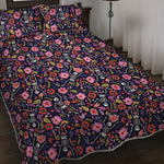 Day Of The Dead Skeleton Pattern Print Quilt Bed Set