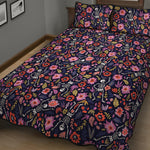 Day Of The Dead Skeleton Pattern Print Quilt Bed Set