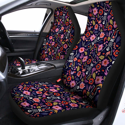 Day Of The Dead Skeleton Pattern Print Universal Fit Car Seat Covers