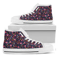 Day Of The Dead Skeleton Pattern Print White High Top Sneakers