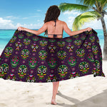 Day Of The Dead Sugar Skull Print Beach Sarong Wrap