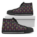 Day Of The Dead Sugar Skull Print Black High Top Sneakers