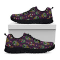 Day Of The Dead Sugar Skull Print Black Running Shoes