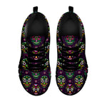Day Of The Dead Sugar Skull Print Black Sneakers
